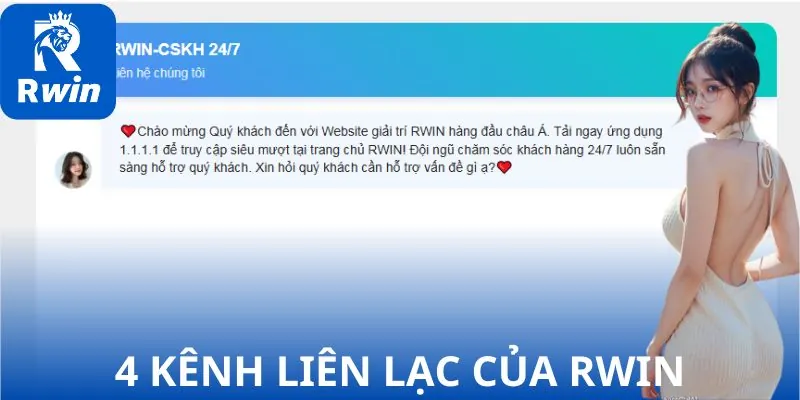 4 kênh liên lạc của RWIN 4 kênh liên lạc của RWIN